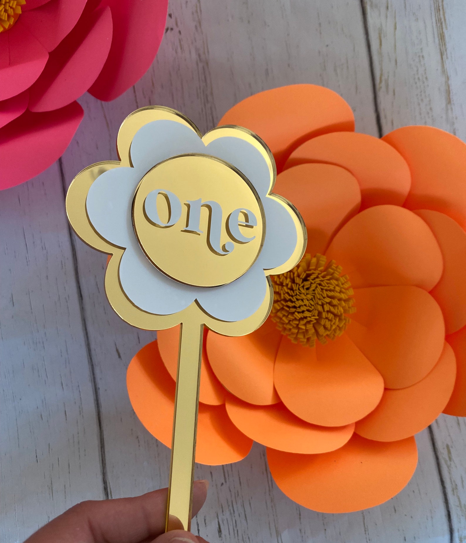 Retro Cake Topper Daisy Cake Topper Flower Cake Topper Etsy