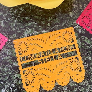 Congratulations Graduation Party Decor, Custom Papel Picado Banner, Fiesta Party Banner, Fiesta de Graduacion, clase de 2024, class of 2024