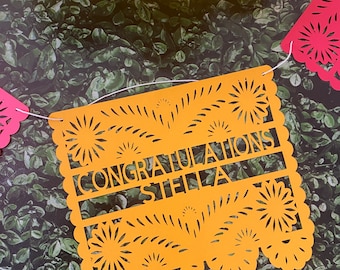 Congratulations Graduation Party Decor, Custom Papel Picado Banner, Fiesta Party Banner, Fiesta de Graduacion, clase de 2024, class of 2024