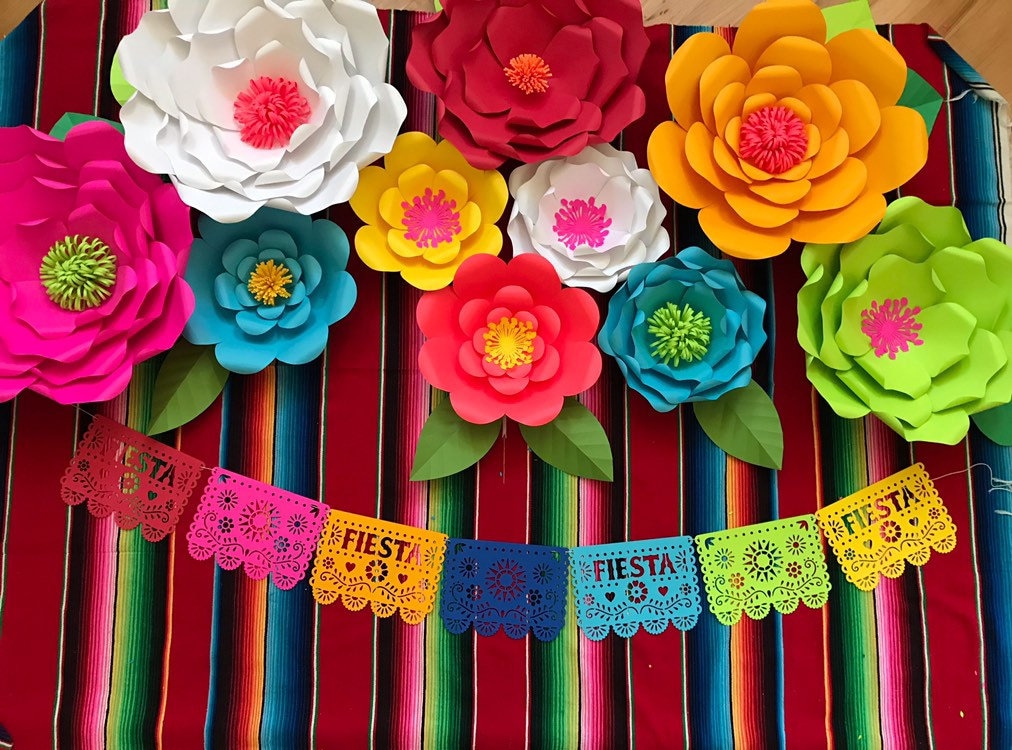 Mexican Fiesta Party Huge Paper Flowers Party Décor Fiesta Etsy