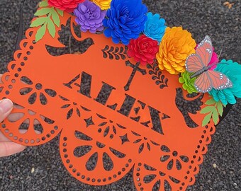 Día de los muertos wood Sign, wood papel picado home decor, Large papel picado wood sign, Mexican home decor, day of the dead decor