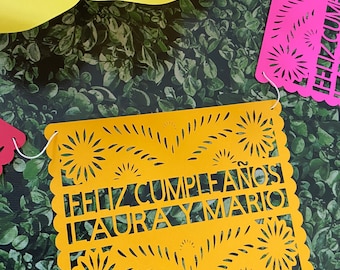 Feliz cumpleaños, birthday Custom fiesta party Papel Picado Banner, party decor, fiesta party banner, mexican fiesta, fiesta decor