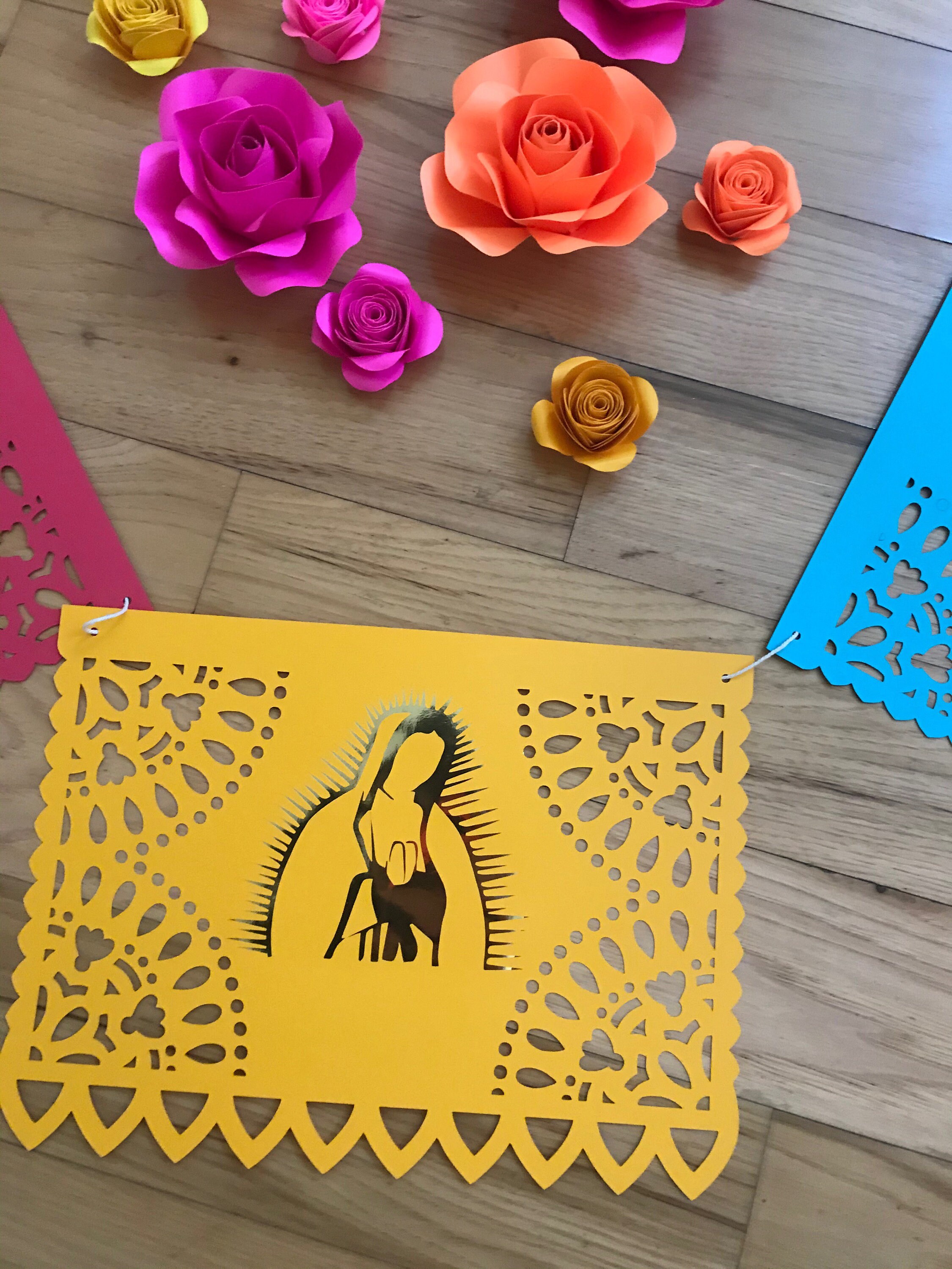 5ft Lady Of Guadalupe Papel Picado Banner Virgen De Guadalupe Papel