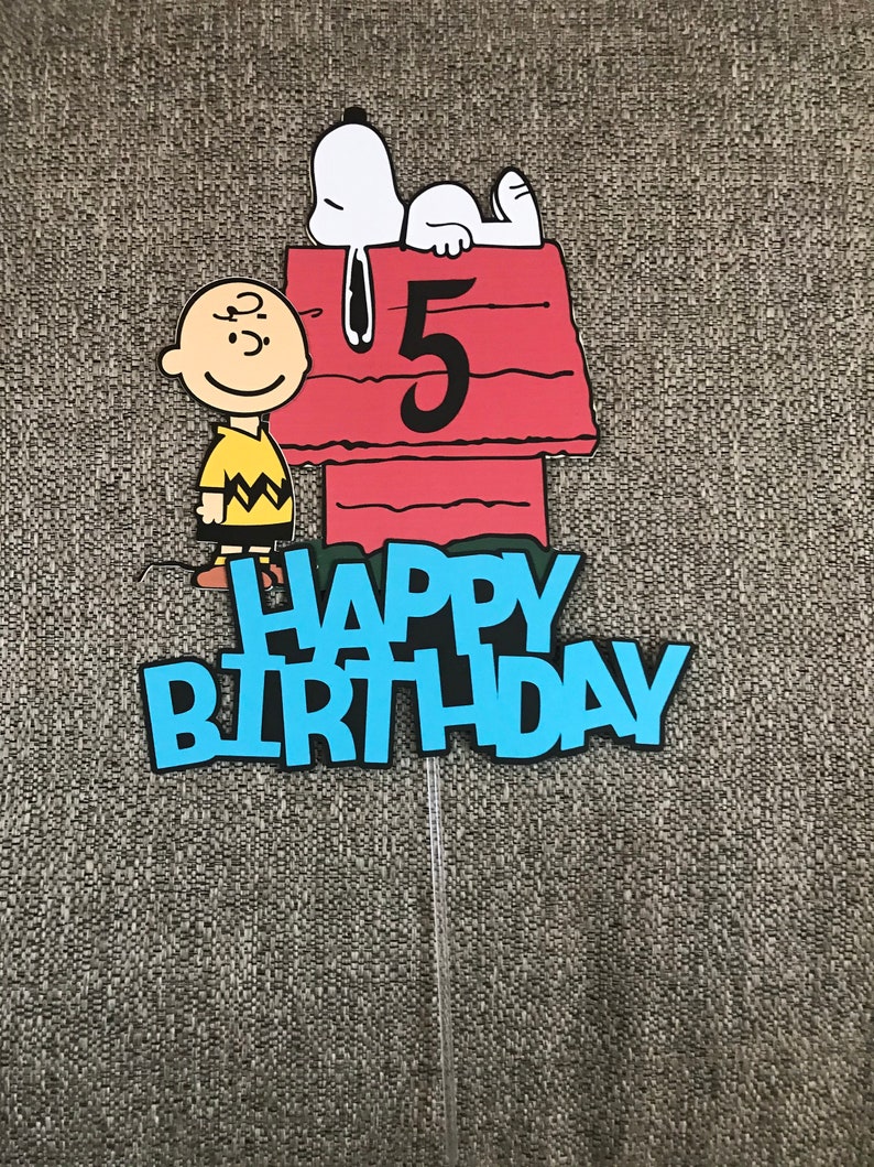 Snoopy & Charlie Brown Cake Topper Kids Party Decor Snoopy Etsy