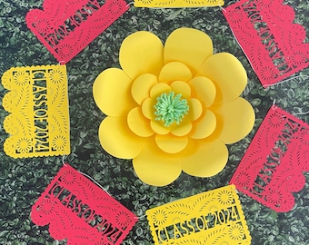 6f Custom Fiesta Party Class of 2024 Graduation Papel Picado Banner, clase de 2024 graduación, Custom papel picado banner