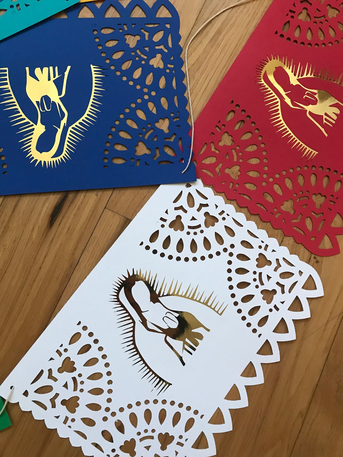 5ft Lady Of Guadalupe Papel Picado Banner Virgen de Guadalupe | Etsy