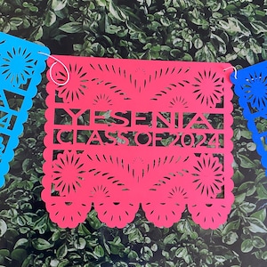 Clase personalizada de 2024 Graduación Papel Picado Banner, Fiesta Party Graduación Banner, Fiesta de Graduacion, clase de 2024,