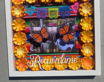 12"x12" Ofrenda Shadow Box, Day of the Dead Shadow box, Recuerdame Shadow Box,  Memorial Box for ofrenda, Grief Gift, Dia de muertos
