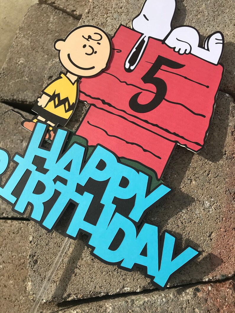 Snoopy & Charlie Brown Cake Topper Kids Party Decor Snoopy Etsy