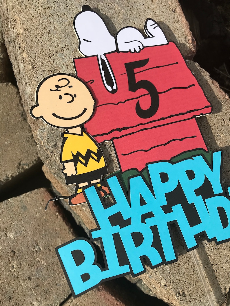 Snoopy & Charlie Brown Cake Topper Kids Party Decor Snoopy Etsy