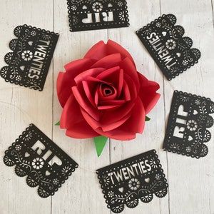 RIP 20s, 30th birthday theme papel picado banner