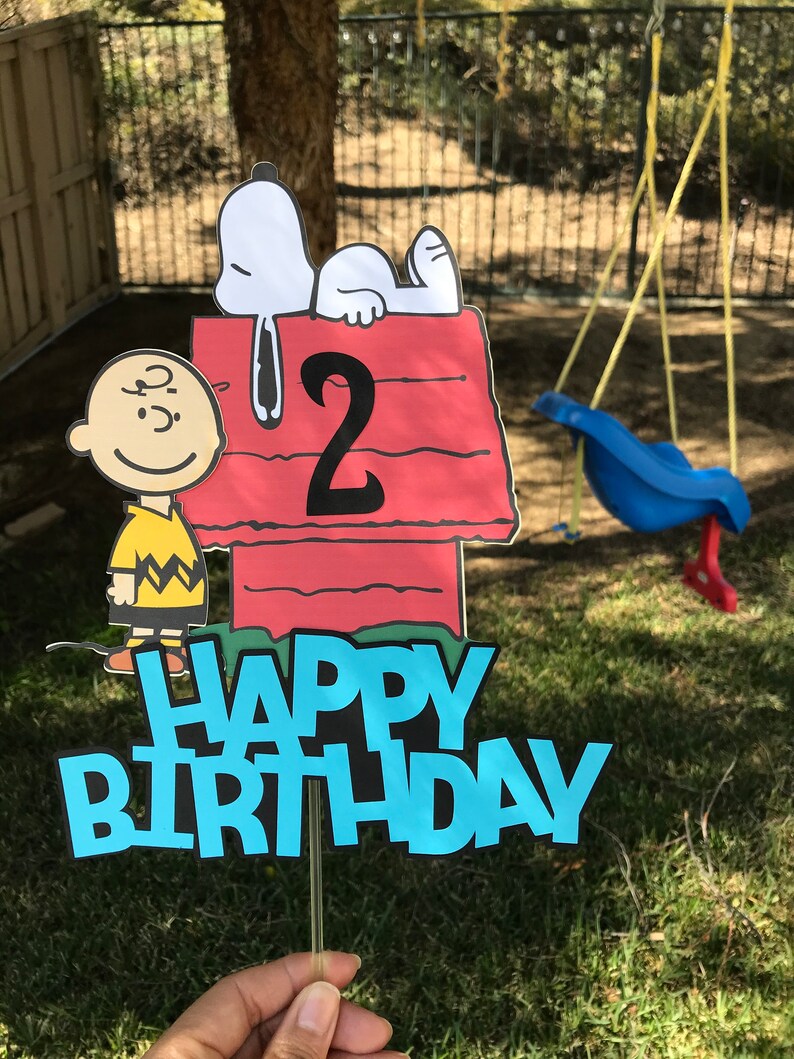 Snoopy & Charlie Brown Cake Topper Kids Party Decor Snoopy Etsy