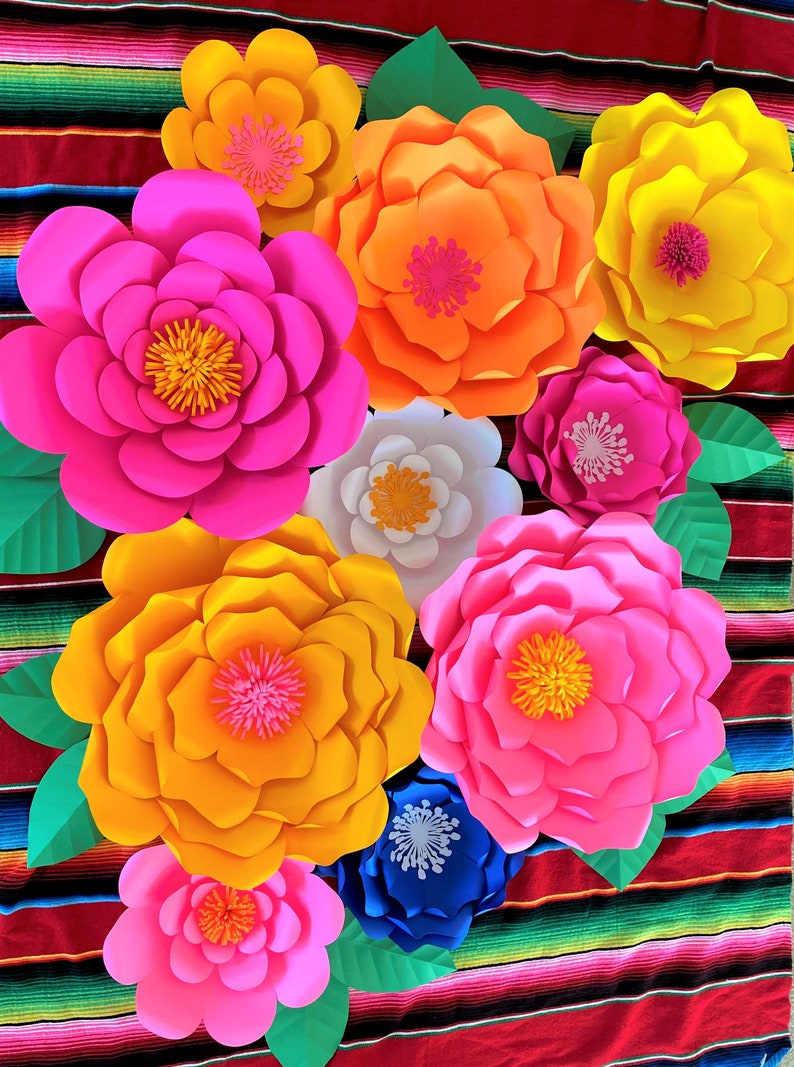 Huge Mexican Fiesta Party Paper Flowers Fiesta Party Decor Etsy