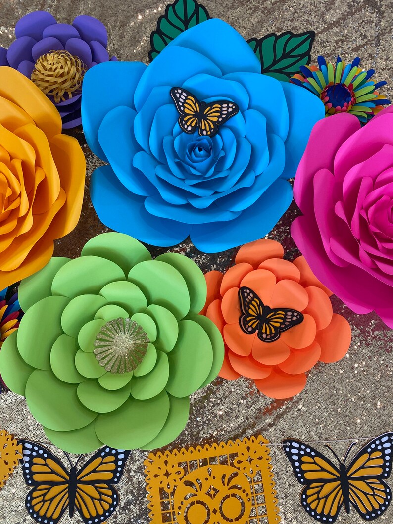 on sale with price Colorful Giant Paper Flowers Set of 8