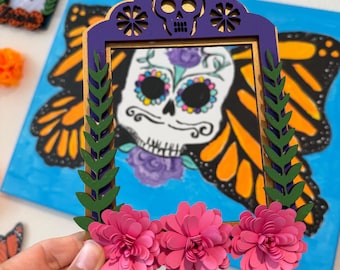 Day of the dead nicho picture frame, nicho wood frame, dia de Los muerto nicho, ofrenda decor, ofrenda mexicana