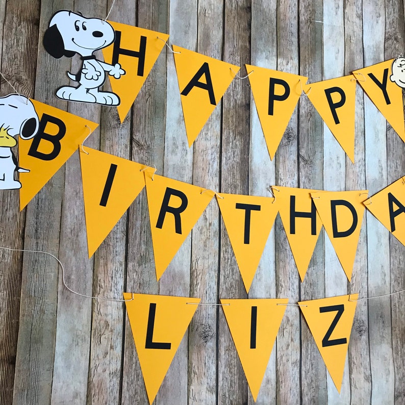 Snoopy Theme Birthday Banner Snoopy Banner Charlie Brown - Etsy
