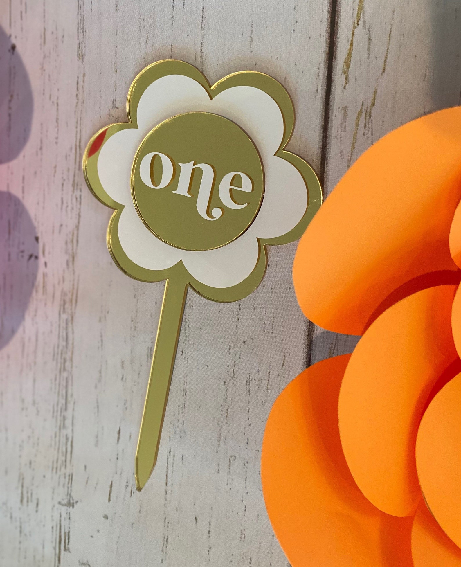Retro Cake Topper Daisy Cake Topper Flower Cake Topper Etsy