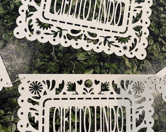 Wedding Papel Picado Banner, 6ft to 10 ft banner Mexican Theme Wedding banner, Boda Mexicana, custom papel picado, cielito lindo, talavera .