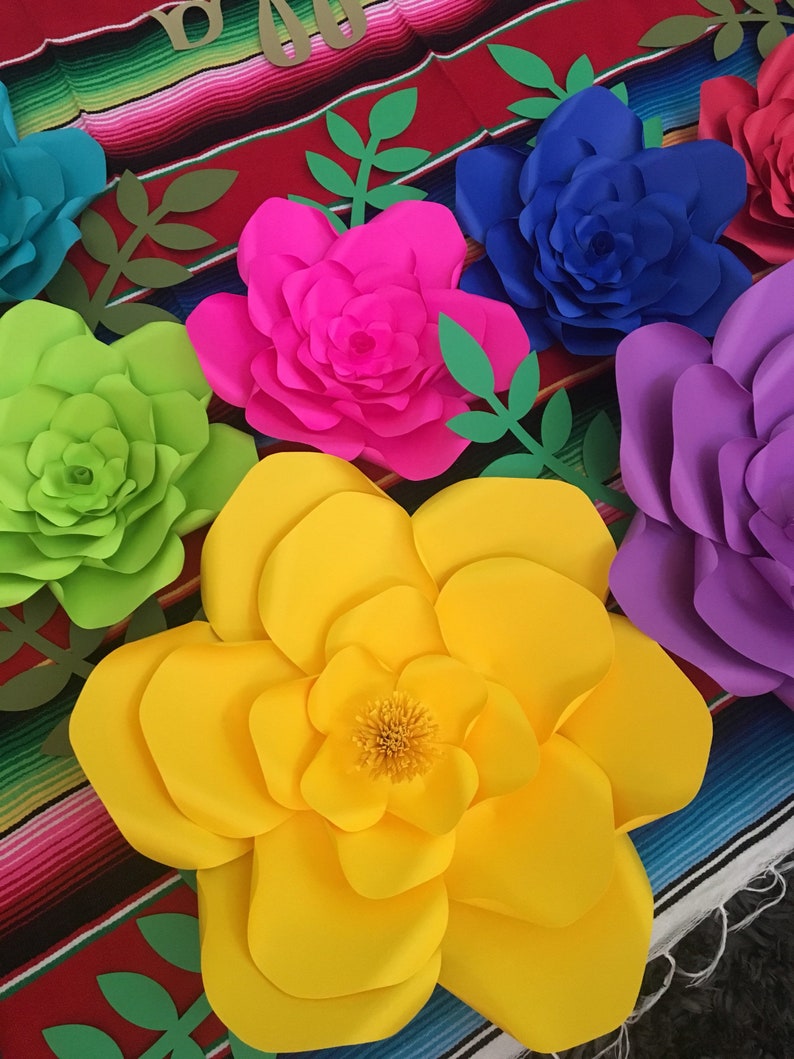 Mexican Fiesta Giant Paper Flowers Set of 10. Party Decor Etsy