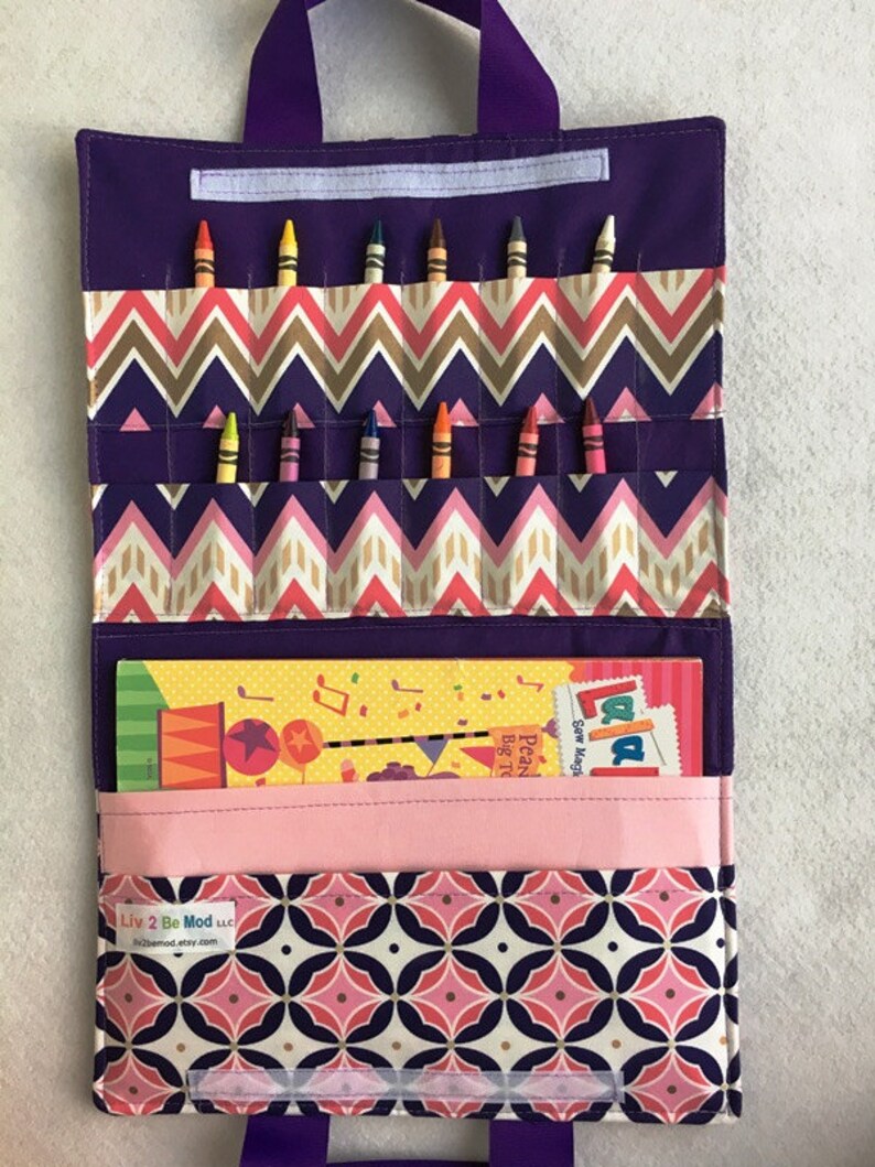 Download Crayon Coloring Book Portfolio Purple Pink Flower Chevron Large Crayon Carrier Coloring Book Portfolio Monogram Name Children Child Gift Totes Bags Purses Gtforce In