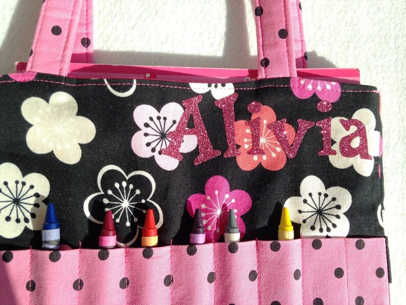 Download Totes Crayon Coloring Tote Bag Pink Aqua Moroccan Coloring Book Tote Bag Crayon Bag Children Gift Girls Tote Bag Monogram Name Girl Tote Bag Bags Purses