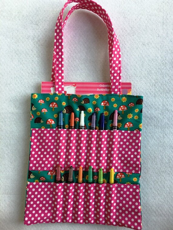 Download Totes Bags Purses Crayon Coloring Tote Bag Pink Green Hedgehog Coloring Book Tote Bag Crayon Bag Children Gift Girls Tote Bag Monogram Name Girl Tote Bag