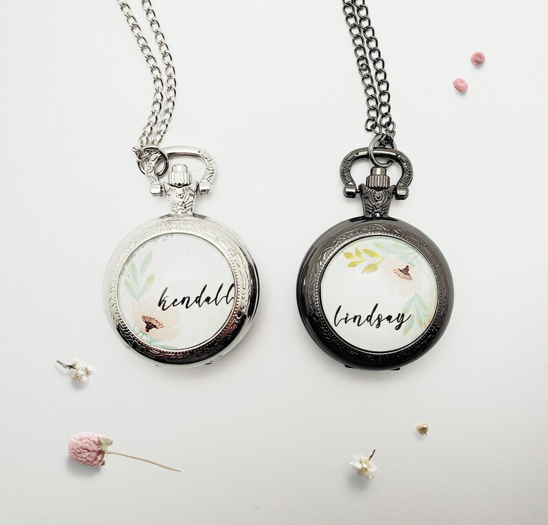 Custom Pocket Watch Pendant Necklace Quartz Watch Small Etsy