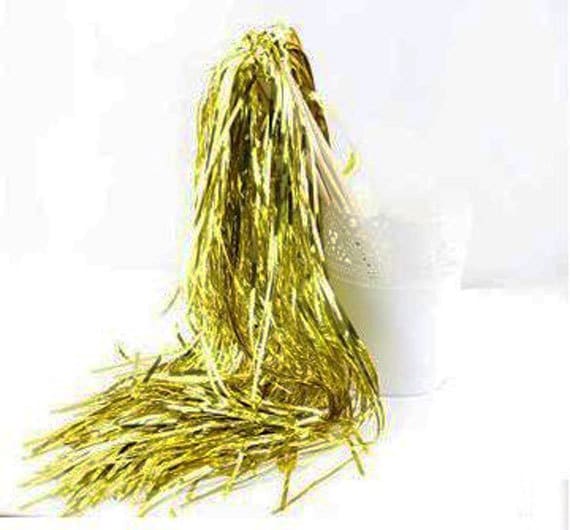 Pieces Of 10 Twirling Tinsel Fringe Wands Bell Favor Stick Wedding Party  Decor