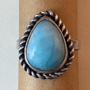 Handmade Larimar and Sterling Silver Ring