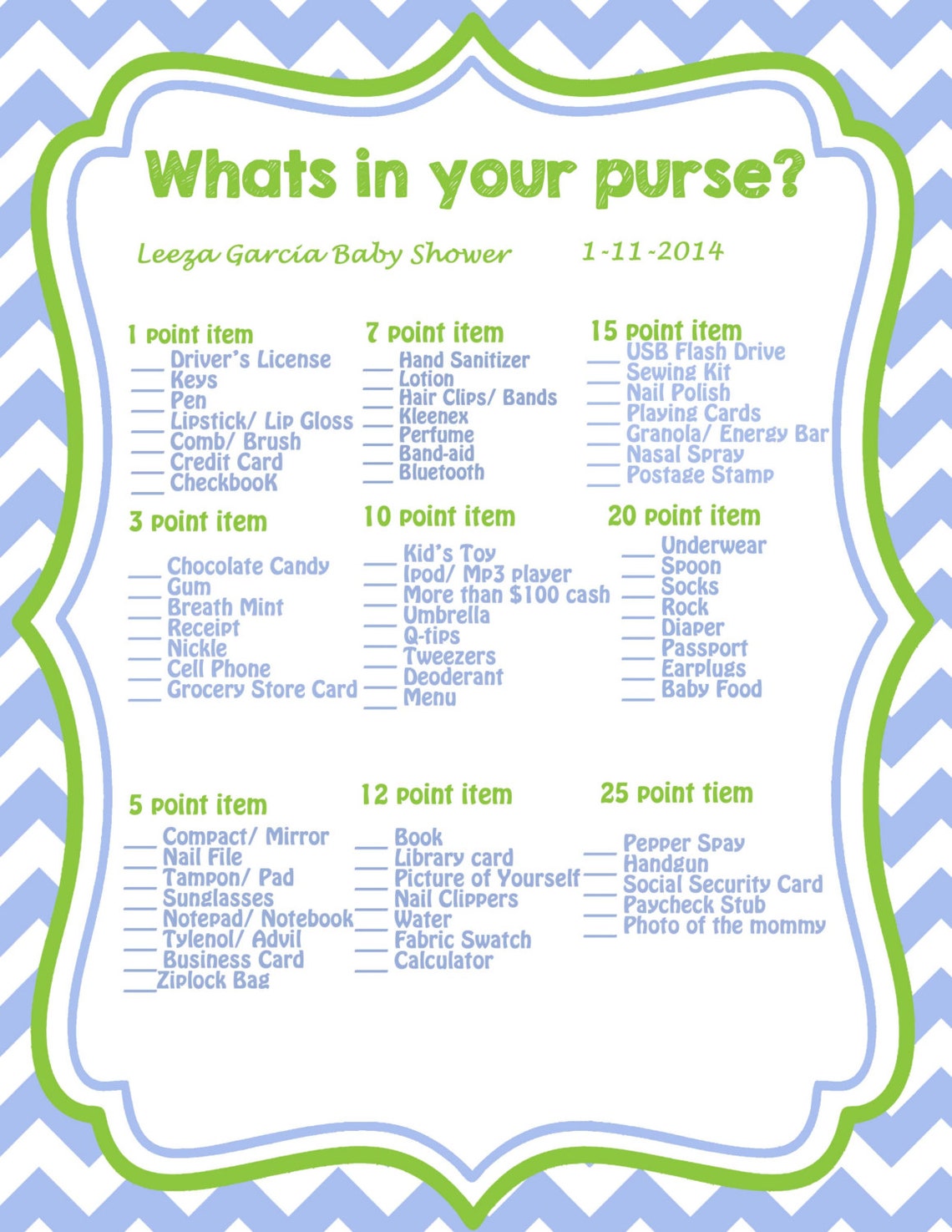 Baby Shower Game Etsy