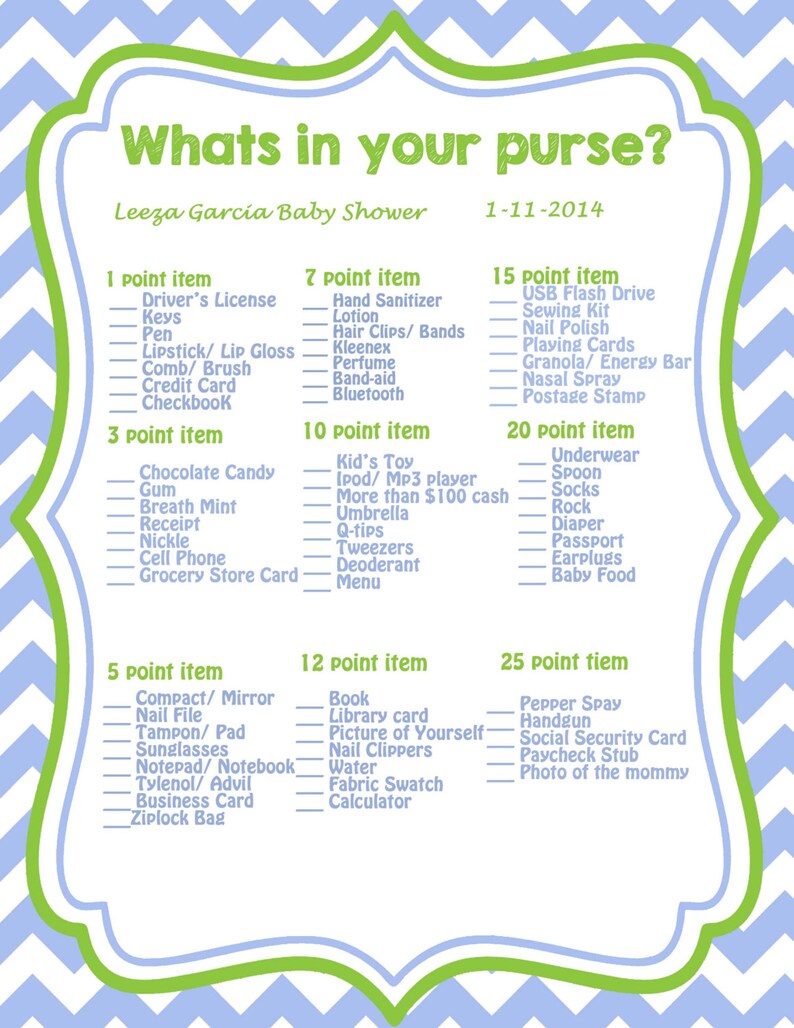 Baby Shower Game Etsy