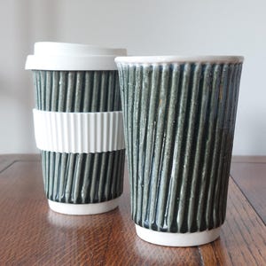 Kubek do kawy, filiżanka do kawy w kolorze łupkowo-niebieskim i białym, ceramiczny zestaw kubków, filiżanka do herbaty, kubek do kawy lub doniczka Kubki w Wielkiej Brytanii Kubki w Wielkiej Brytanii zdjęcie 8