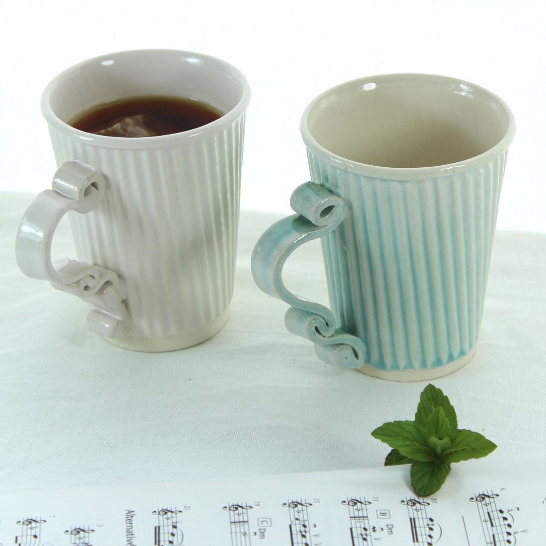 Ensembles de Tasses à Café. Couleurs Cuisine Style Années 1950. Idéal Comme Des en Céramique, Thé, C