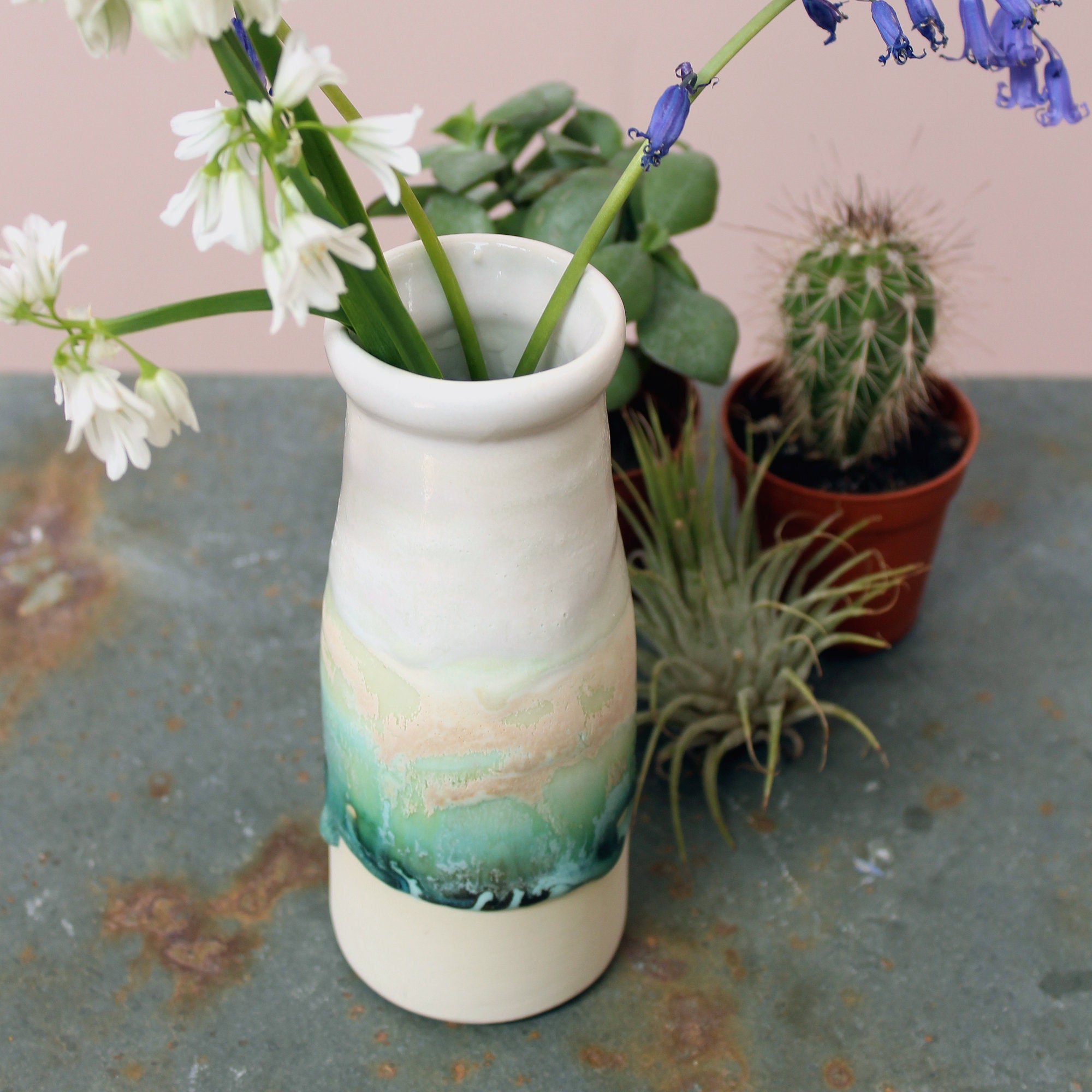 1 Ceramic Bottle. Ceramic Vase Milk Bottle Bud Vase With Etsy UK