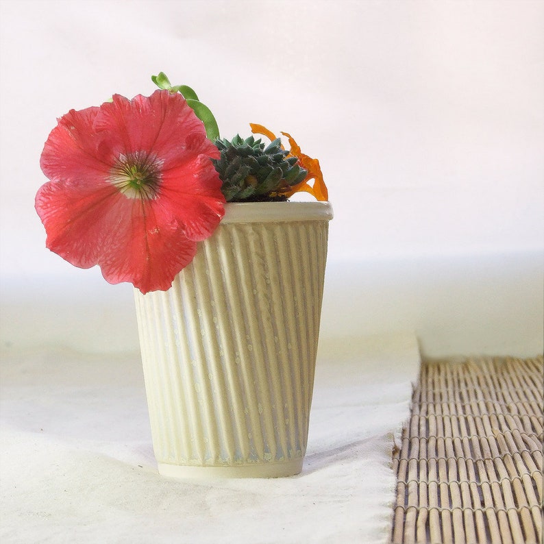 Ceramic planter pot. Succulent plant pot for small plants, cactus plants tea and coffee cups Great home or garden gift, house warming gift image 1