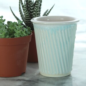 small cactus pot and succulent pot. Plant pot for small gardens and cacti. Cup planters can be used as mini succulent pots or coffee cups image 4