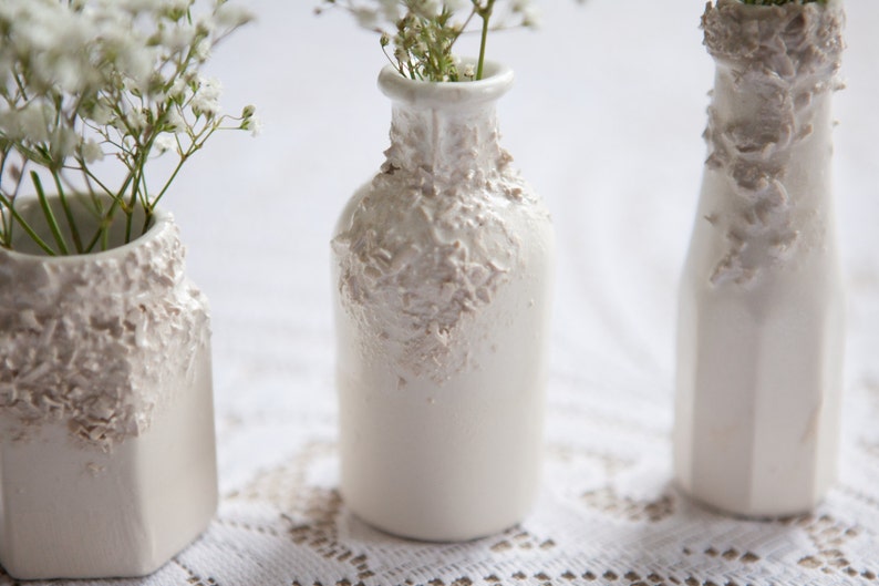Truffle Bottle Vase. Ceramic mini vase for home and garden. Porcelain pottery vase for wedding gifts, table decorations and as a flower pot. image 3