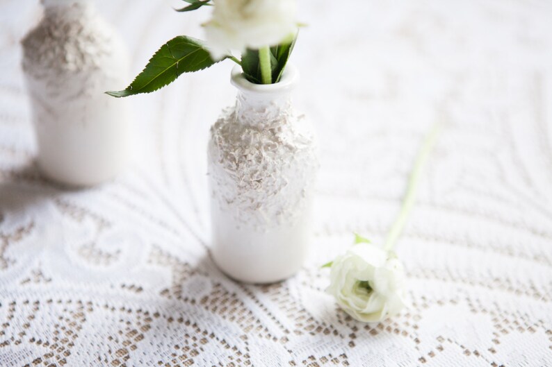 Truffle Bottle Vase. Ceramic mini vase for home and garden. Porcelain pottery vase for wedding gifts, table decorations and as a flower pot. image 5