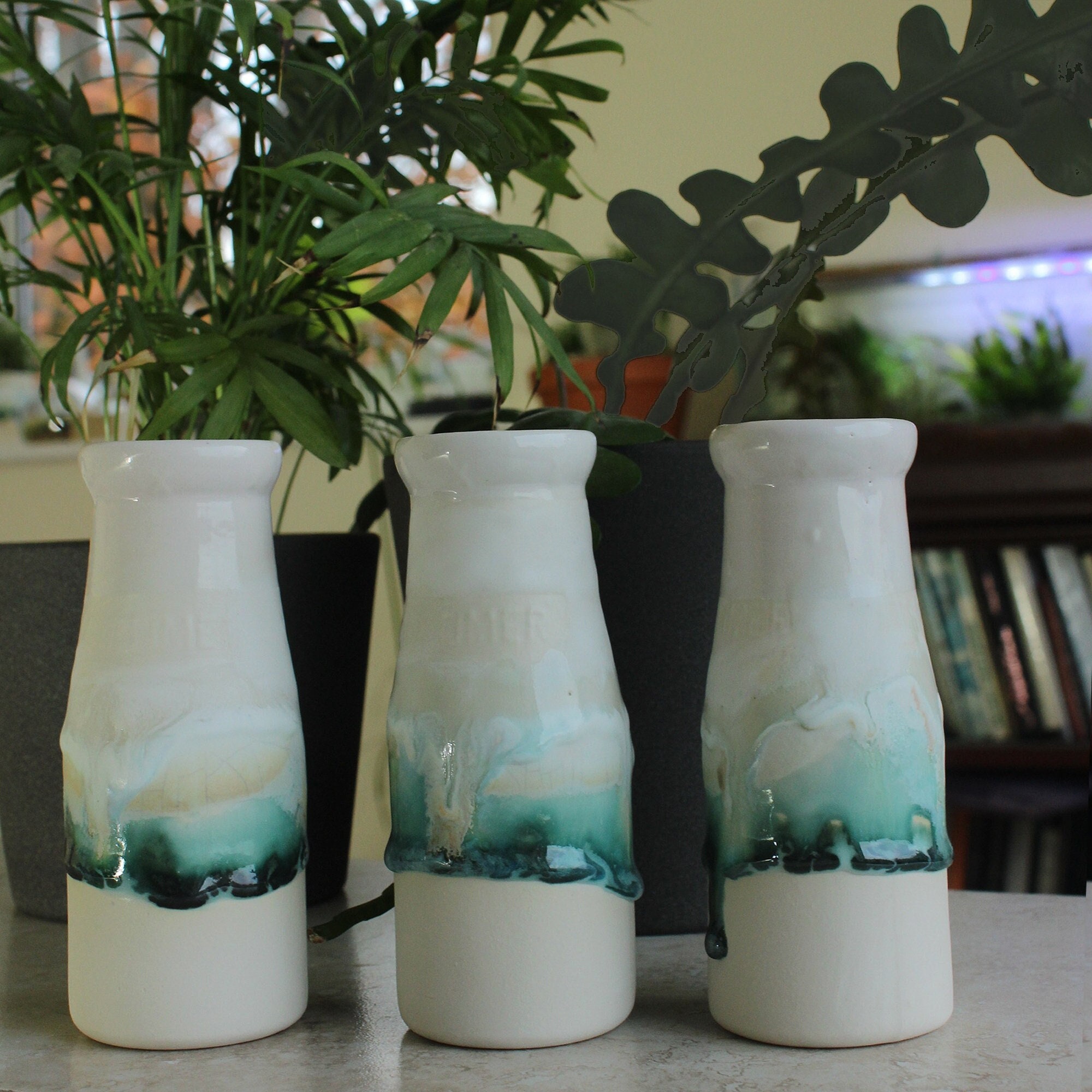 1 Ceramic Bottle. Ceramic Vase Milk Bottle Bud Vase With Etsy UK