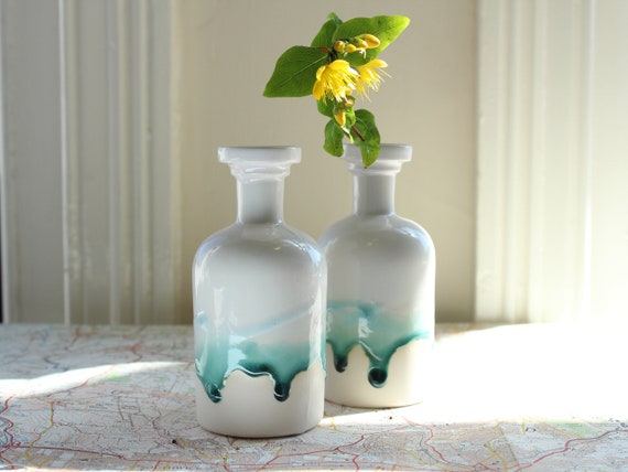 Apothecary Bottle Chemistry Gift For Doctor Ceramic Bottle Bud Etsy