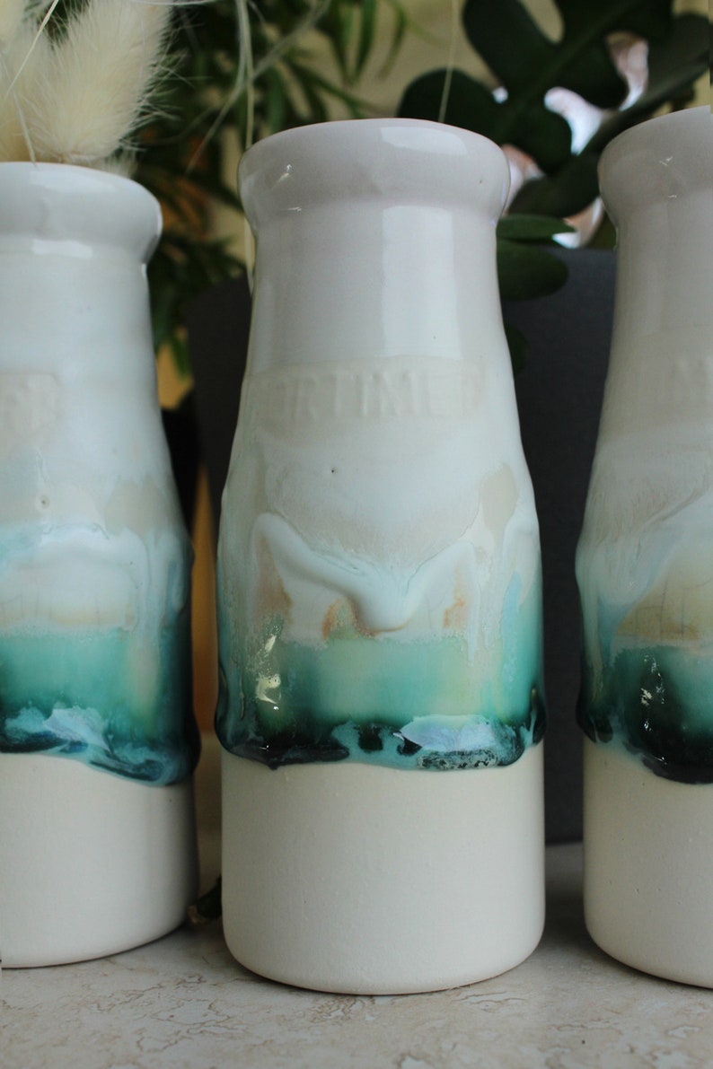 1 Ceramic Bottle. Ceramic Vase Milk Bottle Bud Vase With Etsy UK