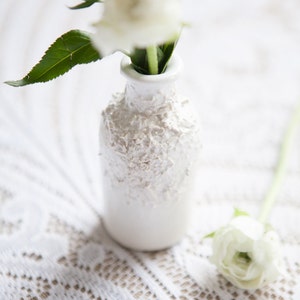 Truffle Bottle Vase. Ceramic mini vase for home and garden. Porcelain pottery vase for wedding gifts, table decorations and as a flower pot. image 2