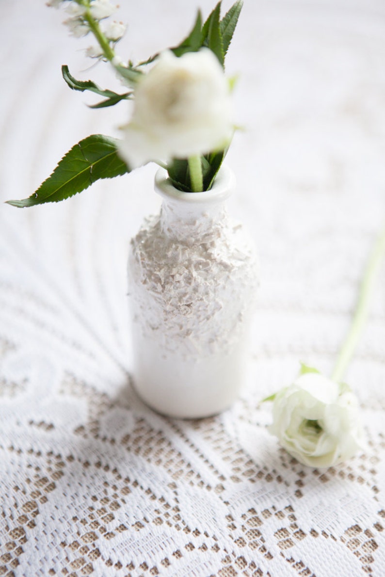 Truffle Bottle Vase. Ceramic mini vase for home and garden. Porcelain pottery vase for wedding gifts, table decorations and as a flower pot. image 2