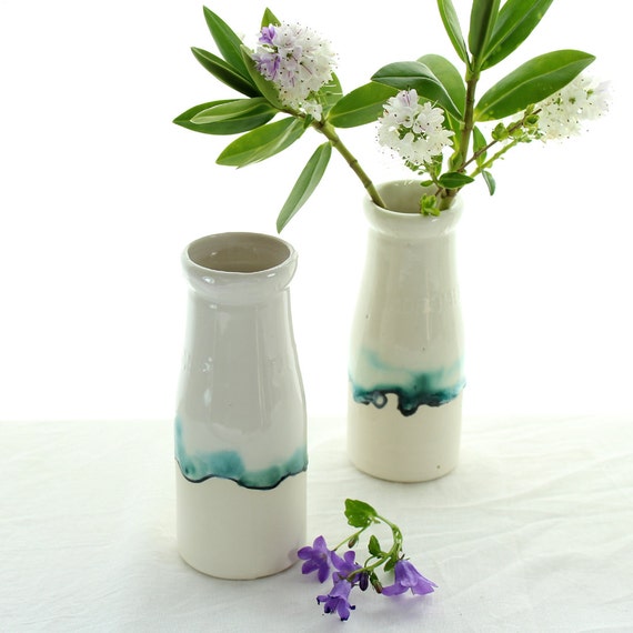 Interior Room Decor Ceramic Vase Milk Bottle Bud Vase With Etsy
