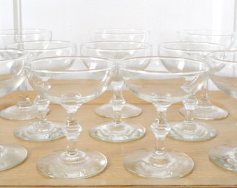 Vintage Clear Glass Cocktail Coupes
