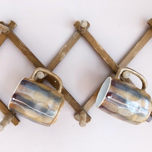 Vintage Brown Dimpled Ceramic Mugs made in Japan | Set of Two