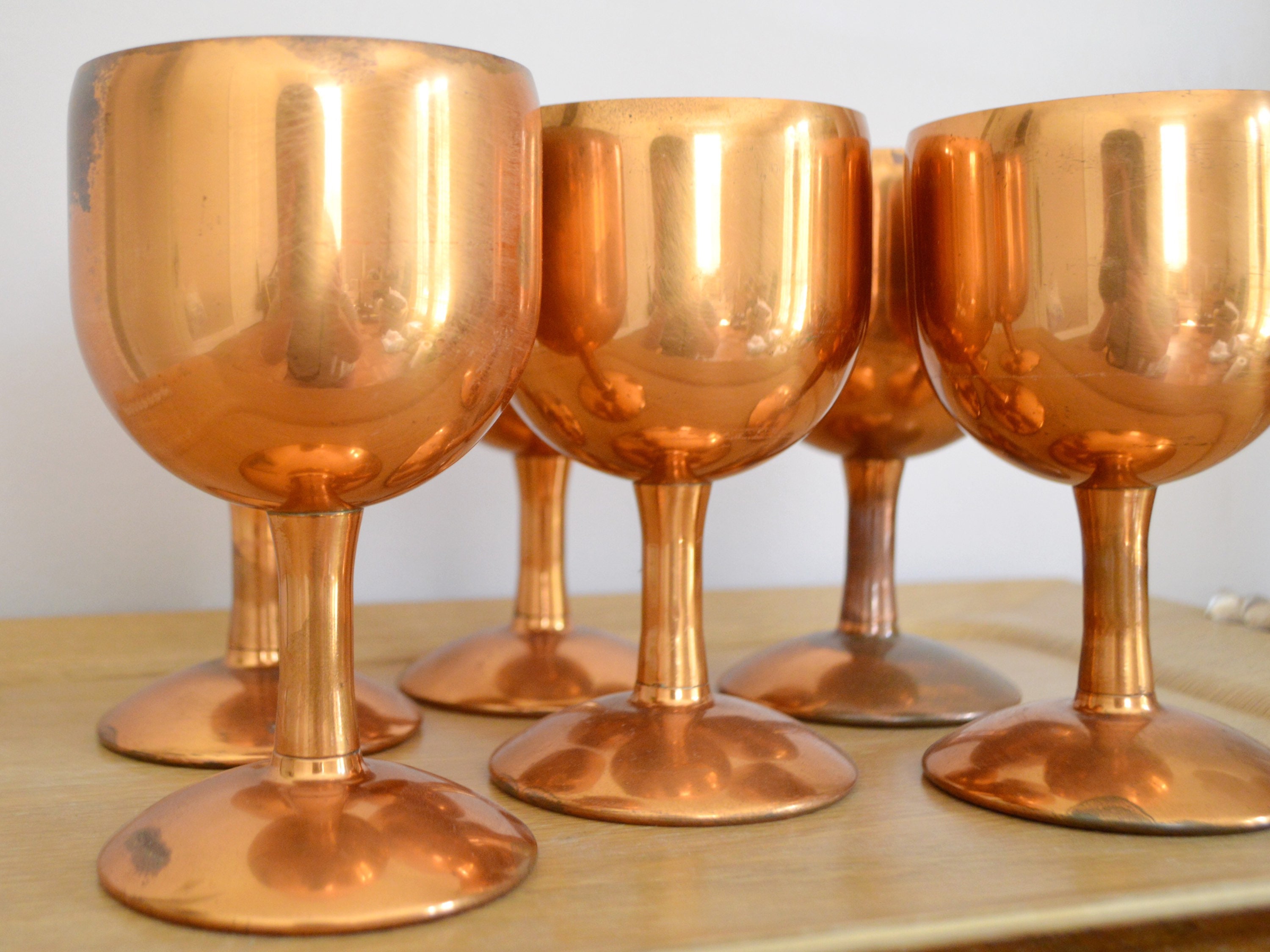 Vintage Copper Goblets Etsy
