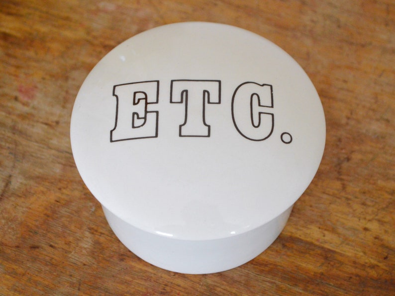 Vintage Ceramic \u201cEtc.\u201d Trinket Box by Toni Raymond Pottery