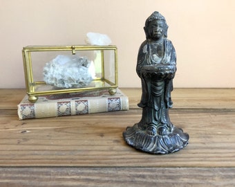 Vintage Cast Metal Buddha Incense Burner Figurine by Vantine's "The Oriental Shop" French Incense Burner, Objet D'art