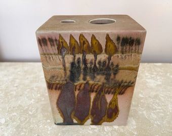 Midcentury Lisa Larson Pottery Vase with Rectangular Shape